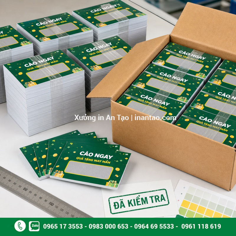 Gia công và đóng gói thẻ cào hoàn chỉnh Gia công thẻ cào, kiểm tra và đóng gói thành phẩm
