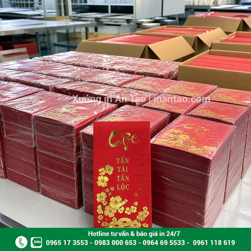 In bao lì xì giá sỉ cho doanh nghiệp và đại lý In bao lì xì giá sỉ đóng bó số lượng lớn