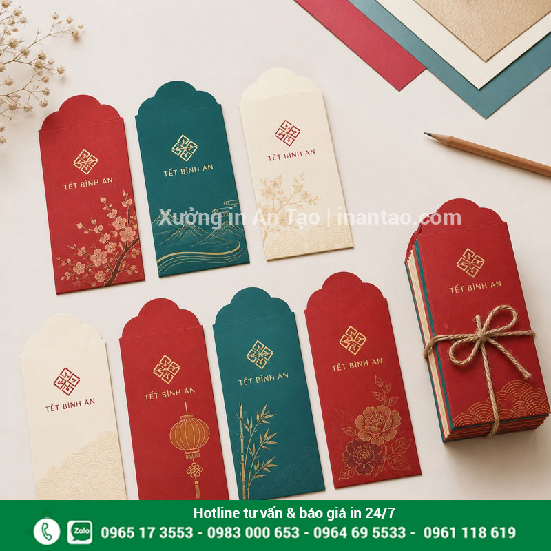 Giải pháp in bao lì xì số lượng ít cho cửa hàng In bao lì xì số lượng ít với nhiều mẫu thiết kế