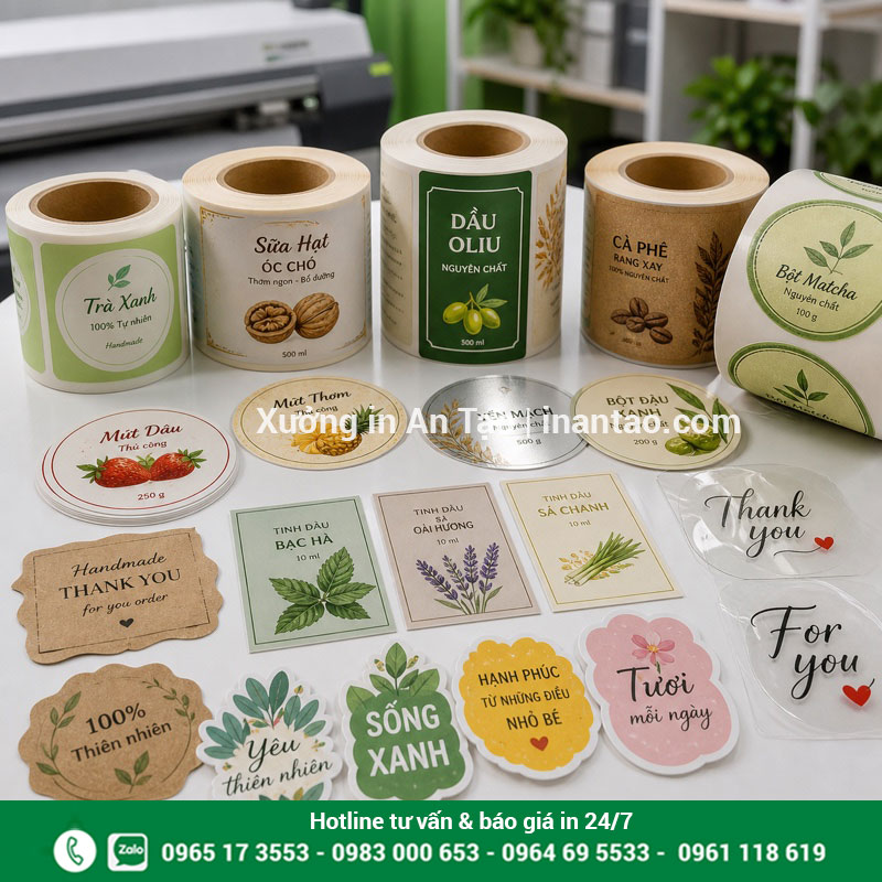 In decal theo yêu cầu tại xưởng baobiantao.com Mẫu in decal giấy, nhựa, trong và tem cuộn tại baobiantao.com