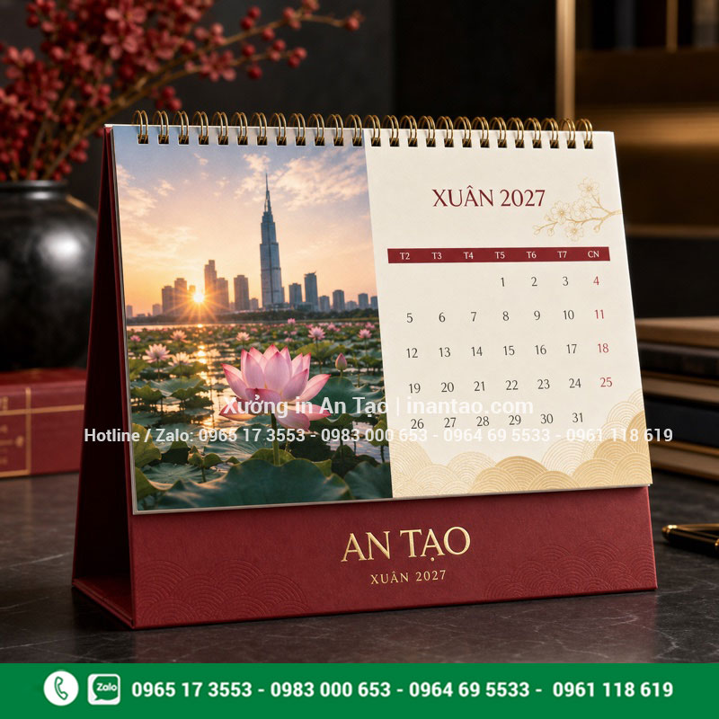 Mẫu in lịch để bàn theo yêu cầu In lịch để bàn theo yêu cầu thiết kế thương hiệu riêng