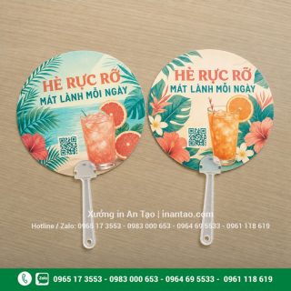 Quạt giấy in logo theo yêu cầu: đẹp, tiện dụng, quảng bá hiệu quả