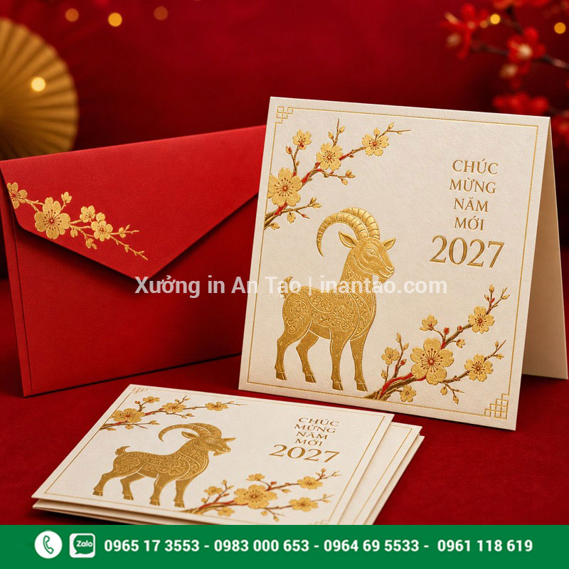 In thiệp Tết 2027 thiết kế riêng cho doanh nghiệp In thiệp Tết 2027 theo yêu cầu tại baobiantao.com