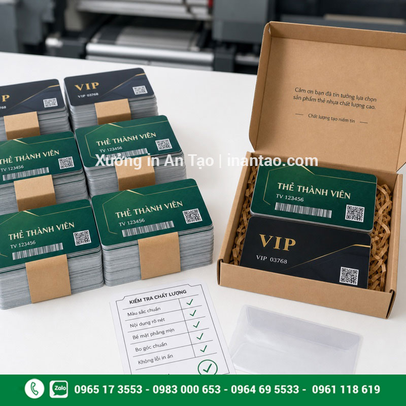 Thẻ nhựa được kiểm tra chất lượng và đóng gói theo bộ Kiểm tra và đóng gói thẻ nhựa thành phẩm