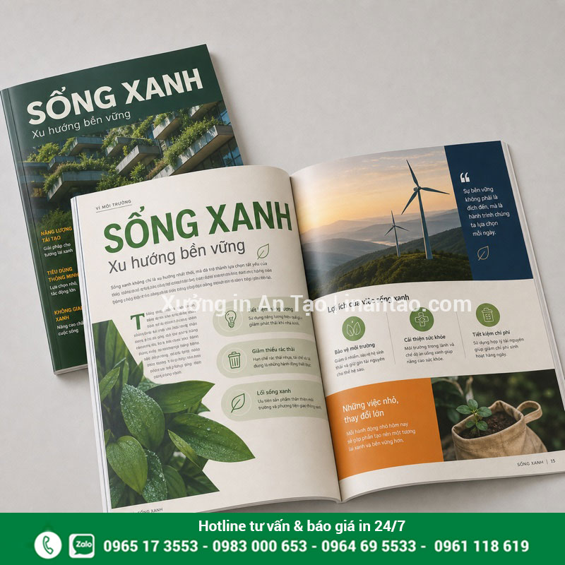 Mẫu in tạp chí mở trang trình bày rõ ràng Mẫu tạp chí mở trang với bố cục nội dung và hình ảnh chuyên nghiệp