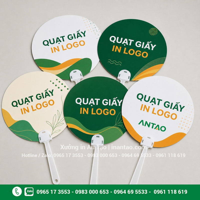 Quạt giấy in logo đẹp cho doanh nghiệp Quạt giấy in logo theo yêu cầu tại baobiantao.com