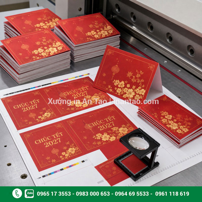 Kiểm tra chất lượng khi in thiệp chúc mừng Quy trình in thiệp chúc mừng và kiểm tra màu thành phẩm