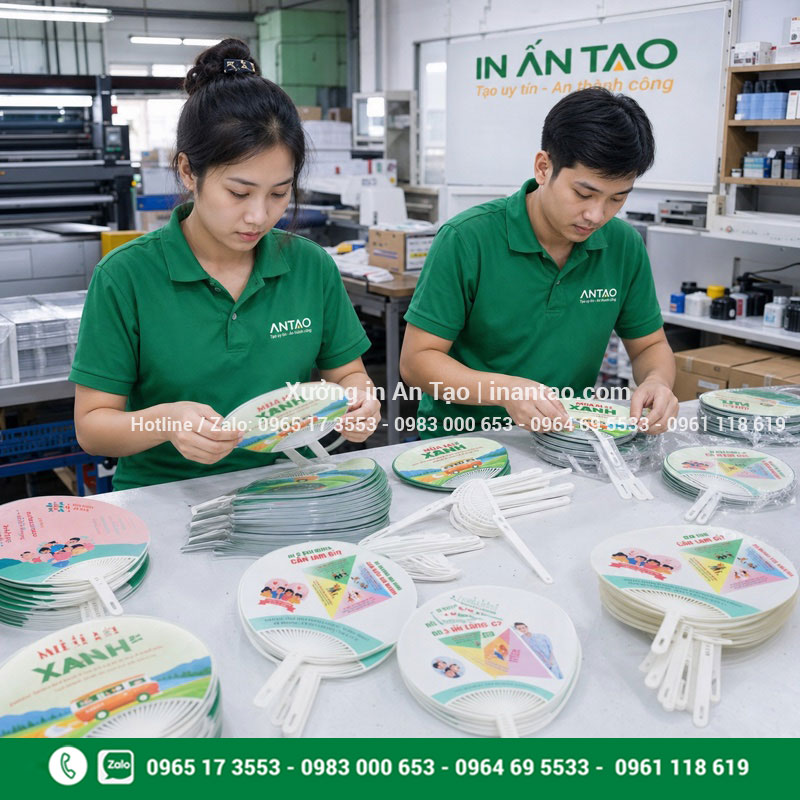 Xưởng sản xuất quạt nhựa của Bao Bì An Tạo Xưởng sản xuất quạt nhựa với nhân viên Việt Nam lắp ráp thành phẩm