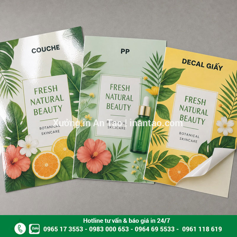 Chọn chất liệu in poster Couche PP hoặc decal giấy So sánh chất liệu Couche PP và decal giấy để in poster