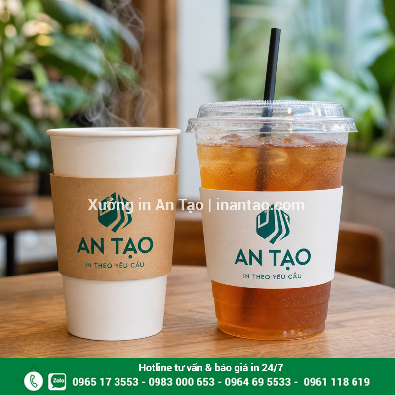 Cover cốc giấy và cover ly nhựa dùng tại quán đồ uống So sánh cover ly giấy và cover ly nhựa in theo yêu cầu