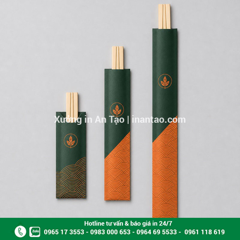 Chọn kích thước in vỏ đũa phù hợp Ba quy cách in vỏ đũa ngắn lửng và dài đặt cạnh nhau