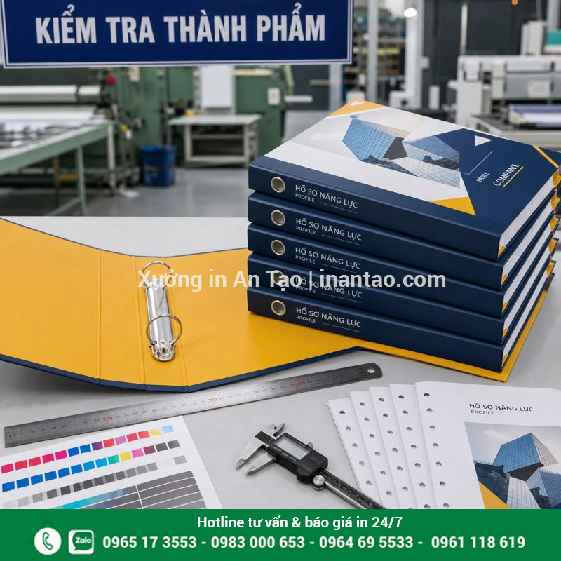 Quy trình kiểm tra sản xuất bìa còng tại xưởng Kiểm tra thành phẩm trong quy trình sản xuất bìa còng