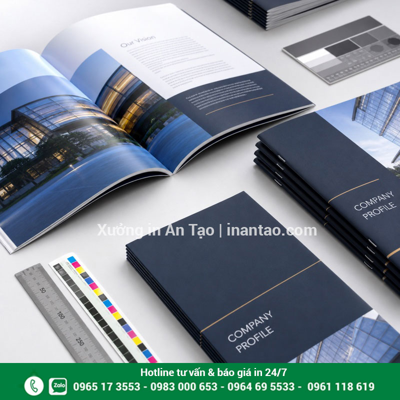 Kiểm tra thành phẩm in profile trước khi giao Kiểm tra màu mép xén và ghim của profile công ty