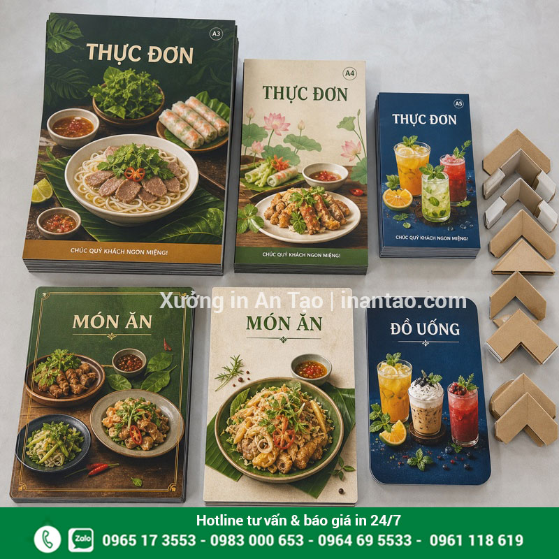 Menu decal dán formex kiểm tra trước khi giao Bộ menu decal dán formex đã cắt hoàn thiện