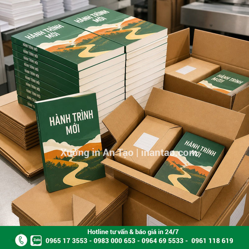 Xưởng in sách Bảo Bì An Tạo đóng gói giao hàng Sách hoàn thiện được đóng gói tại xưởng in sách
